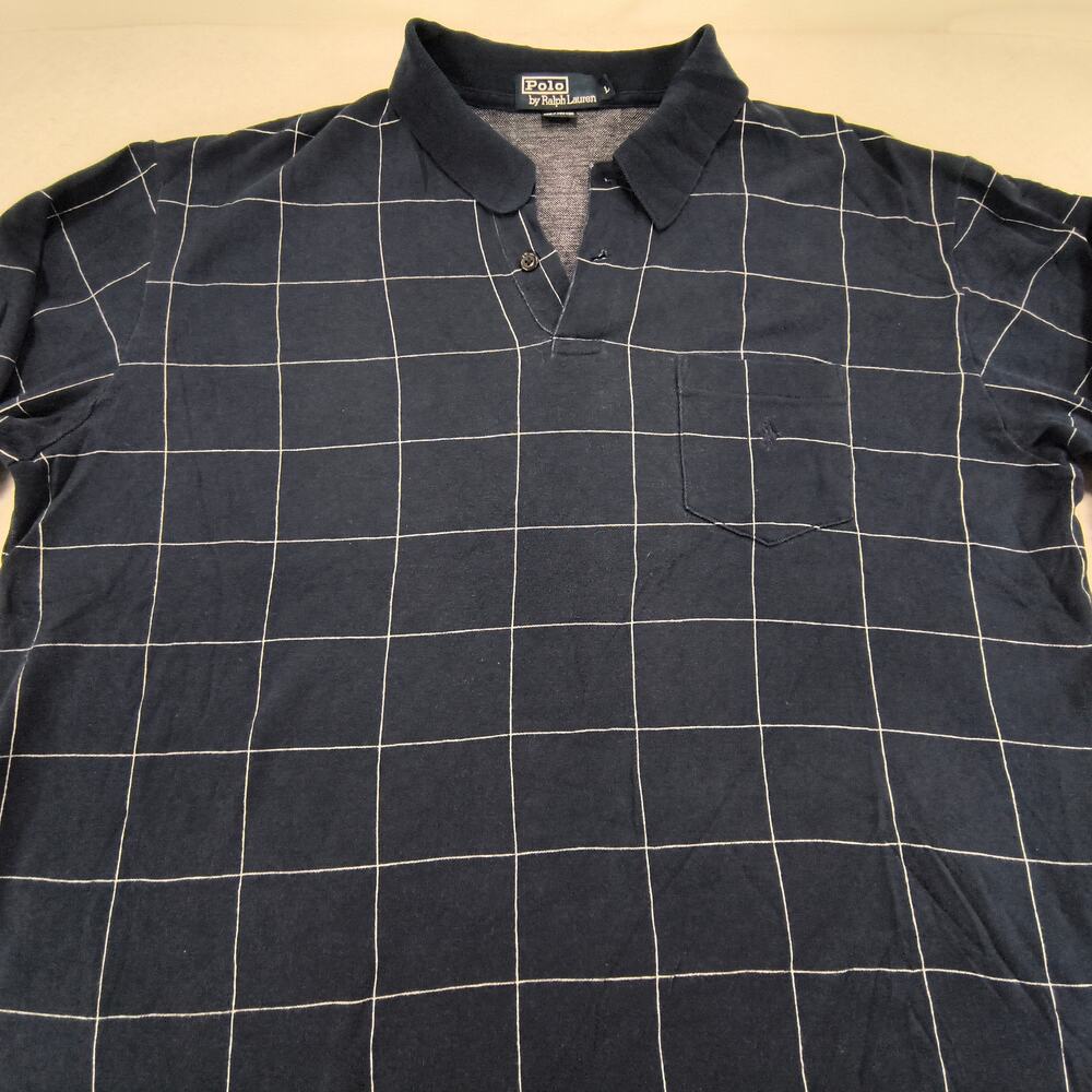 Polo by Ralph Lauren Collared Casual Long Sleeve Polo Shirt Mens Size L Navy